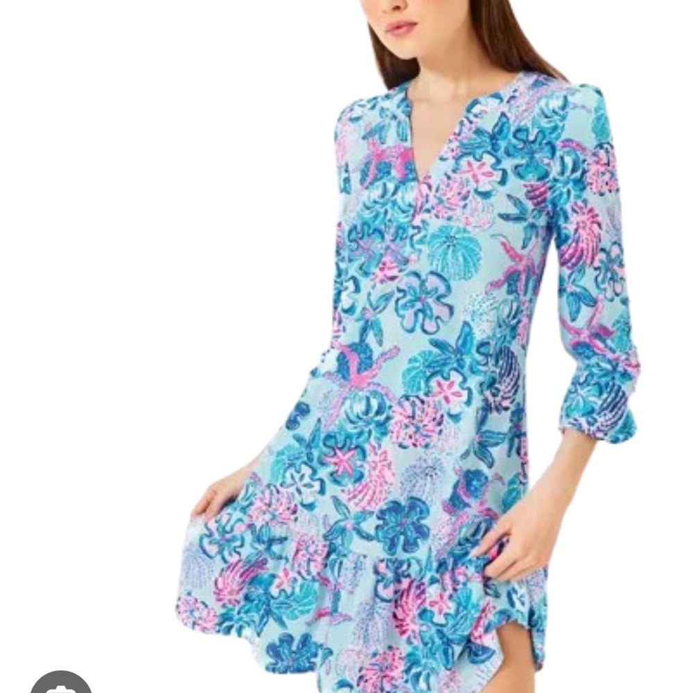 Floral Blue and Pink Dress